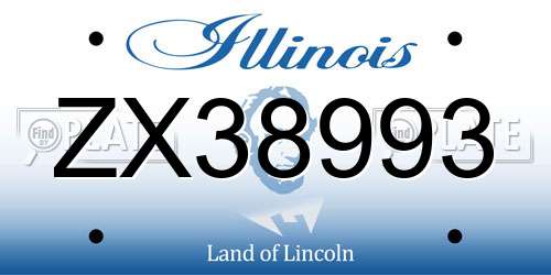ZX38993 Illinois License Plate