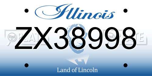 ZX38998 Illinois License Plate