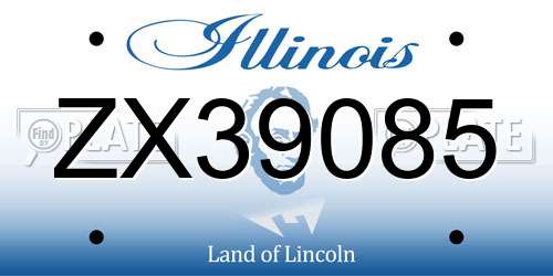 ZX39085 Illinois License Plate