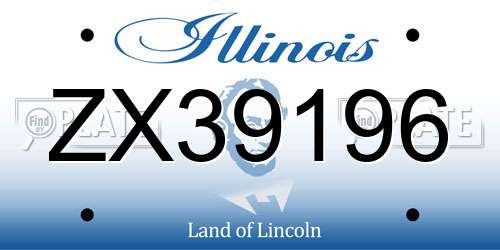 ZX39196 Illinois License Plate