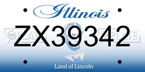ZX39342 Illinois License Plate
