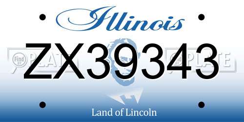 ZX39343 Illinois License Plate