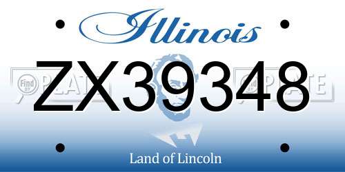 ZX39348 Illinois License Plate