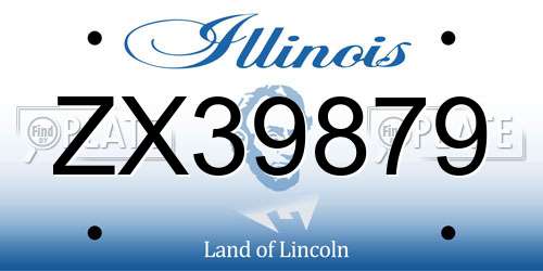 ZX39879 Illinois License Plate