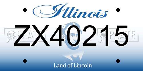 ZX40215 Illinois License Plate