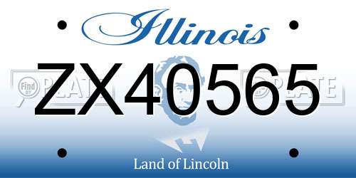 ZX40565 Illinois License Plate