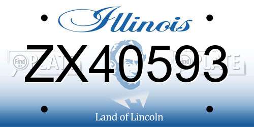 ZX40593 Illinois License Plate
