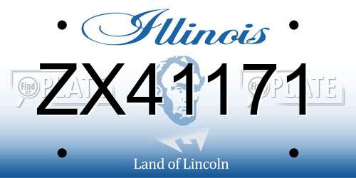 ZX41171 Illinois License Plate