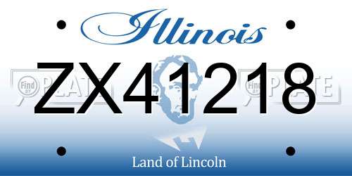 ZX41218 Illinois License Plate