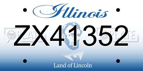 ZX41352 Illinois License Plate