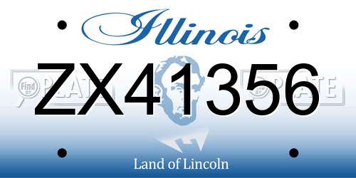 ZX41356 Illinois License Plate