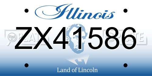 ZX41586 Illinois License Plate
