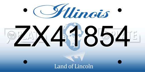 ZX41854 Illinois License Plate