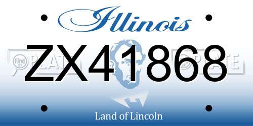 ZX41868 Illinois License Plate