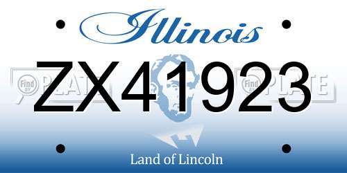 ZX41923 Illinois License Plate