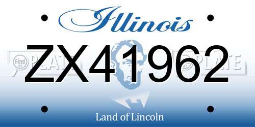 ZX41962 Illinois License Plate