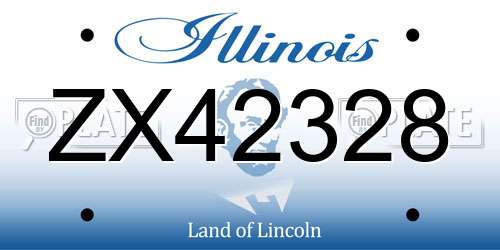 ZX42328 Illinois License Plate
