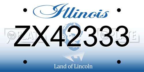 ZX42333 Illinois License Plate
