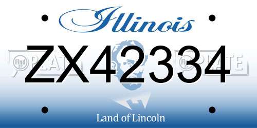 ZX42334 Illinois License Plate