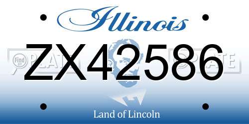 ZX42586 Illinois License Plate