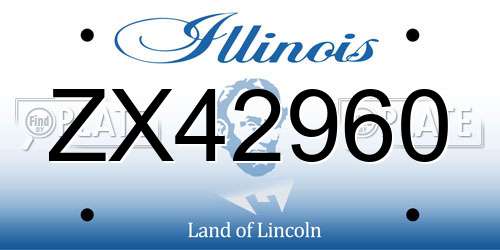 ZX42960 Illinois License Plate