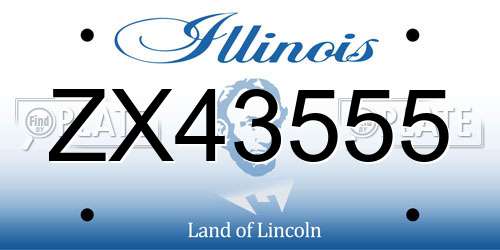 ZX43555 Illinois License Plate