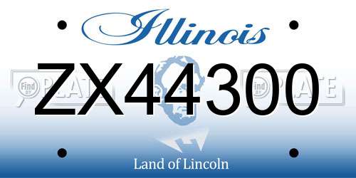 ZX44300 Illinois License Plate