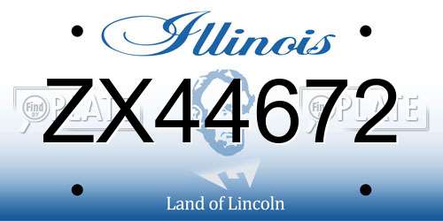 ZX44672 Illinois License Plate