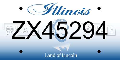 ZX45294 Illinois License Plate
