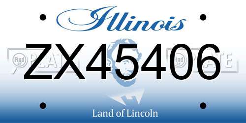 ZX45406 Illinois License Plate
