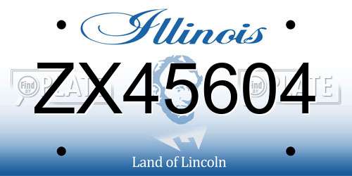 ZX45604 Illinois License Plate