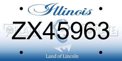 ZX45963 Illinois License Plate