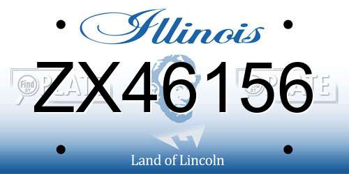 ZX46156 Illinois License Plate