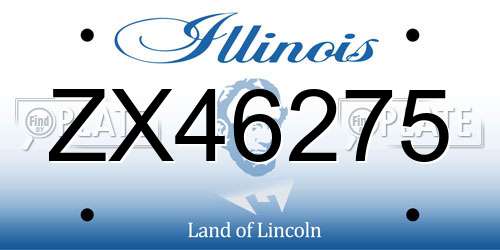 ZX46275 Illinois License Plate