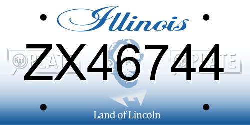 ZX46744 Illinois License Plate