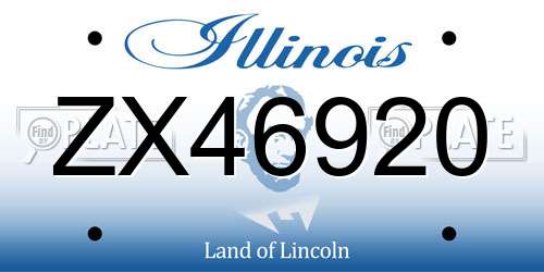 ZX46920 Illinois License Plate