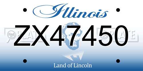 ZX47450 Illinois License Plate