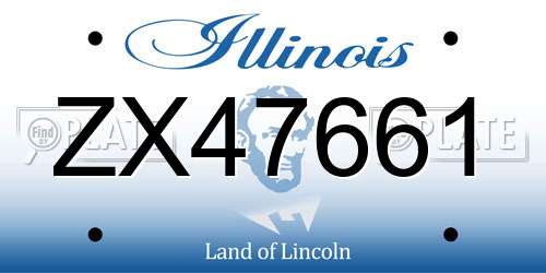 ZX47661 Illinois License Plate