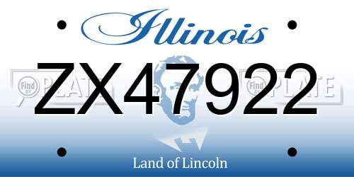 ZX47922 Illinois License Plate