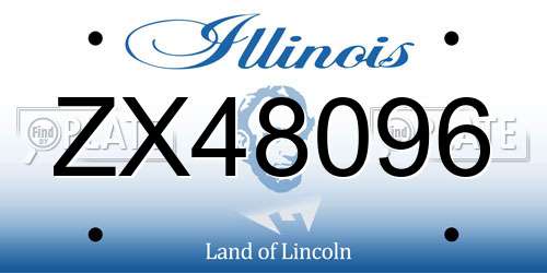 ZX48096 Illinois License Plate