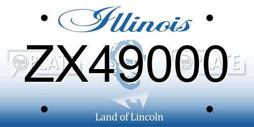 ZX49000 Illinois License Plate
