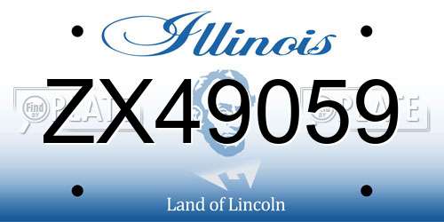 ZX49059 Illinois License Plate