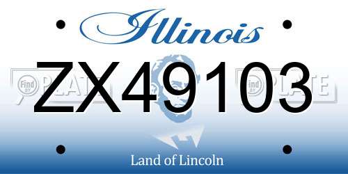 ZX49103 Illinois License Plate
