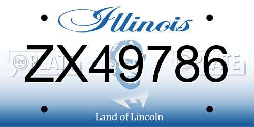 ZX49786 Illinois License Plate