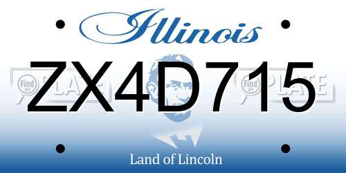 ZX4D715 Illinois License Plate