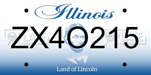 ZX4O215 Illinois License Plate