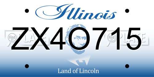 ZX4O715 Illinois License Plate