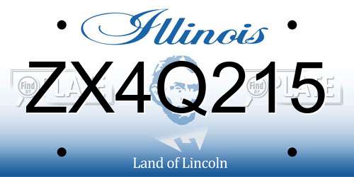 ZX4Q215 Illinois License Plate