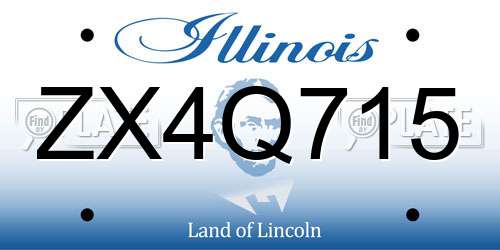 ZX4Q715 Illinois License Plate