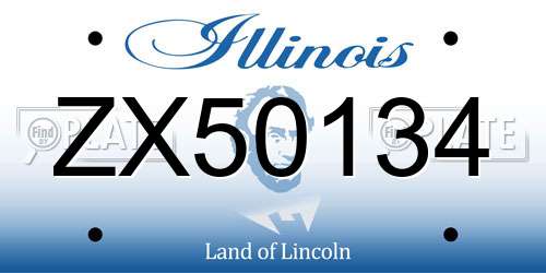 ZX50134 Illinois License Plate